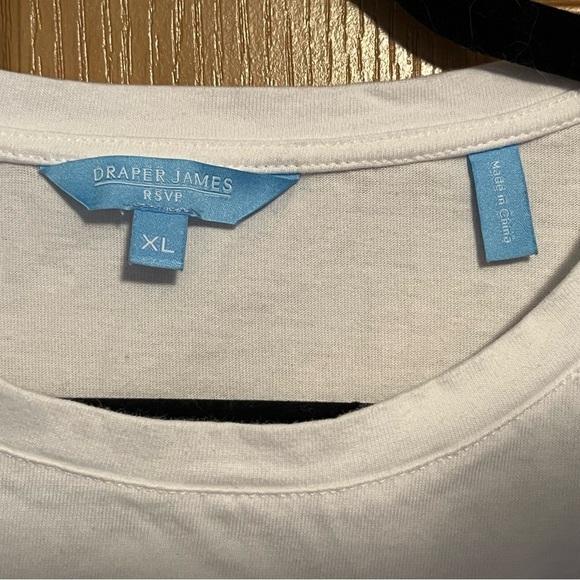 Draper James RSVP White Cut Out Tee XL Basic Cotton Short Sleeve Whimsy Modern - Picture 5 of 8